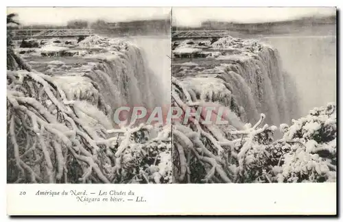 Cartes Stereoscopiques - USA - Amerique du Nord - Les Chutes de Niagara en Hiver - Ansichtskarte AK