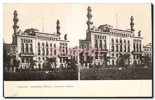 Carte Stereoscopique - London - Alhambra Theater - Leichester Square - Ansichtskarte AK