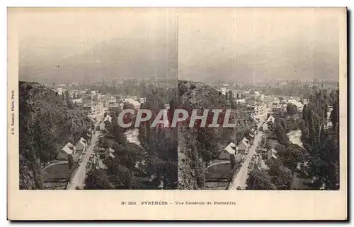 Carte Stereoscopique - Pyrenees - Vue Generale de Pierrefitte - Cartes postales