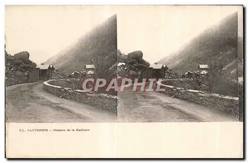 Carte Stereoscopique - Cauterets - Chemin de la Raillere - Ansichtskarte AK