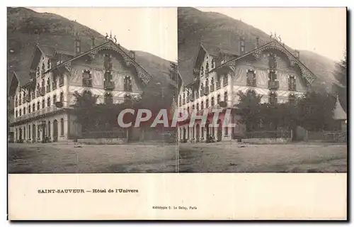 Carte Stereoscopique - Saint Sauveur - Hotel de l Univers - Cartes postales