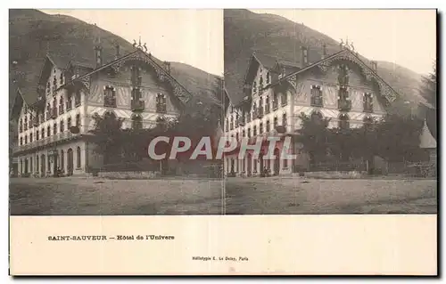 Carte Stereoscopique - Saint Sauveur - Hotel de l Univers - Cartes postales