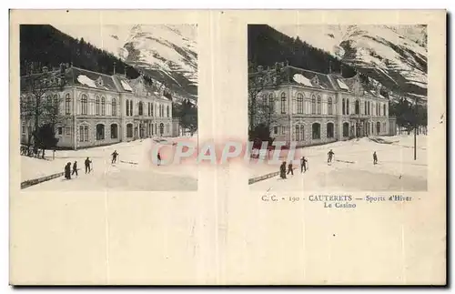 Carte Stereoscopique - Cauterets - Sports d Hiver -Le Casino - Ansichtskarte AK