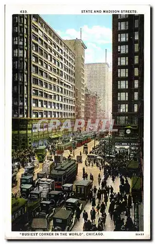 Cartes postales State And Madison Streets Busiest Corner in The World Chicago