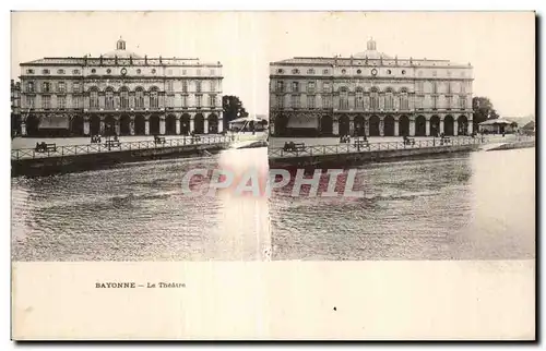 Carte Stereoscopique - Bayonne - Le Theatre - Cartes postales