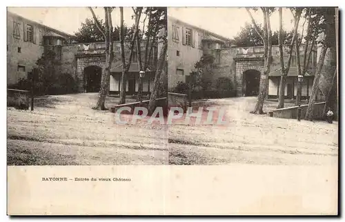 Carte Stereoscopique - Bayonne - Entree de Vieux Chateau - Ansichtskarte AK