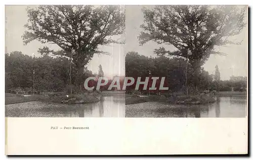 Carte Stereoscopique - Pau - Parc Beaumont - Cartes postales