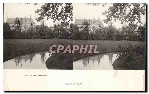 Carte Stereoscopique - Pau - Parc Beaumont - Cartes postales