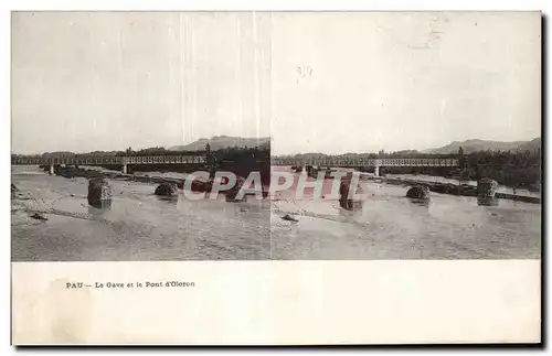 Carte Stereoscopique - Pau - Le Gave et le Pont d Oloron - Cartes postales