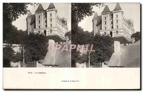 Carte Stereoscopique - Pau - Le Chateau - Cartes postales