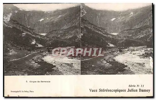 Carte Stereoscopique - Cirque de Gavarnie - Julien Damoy - Ansichtskarte AK