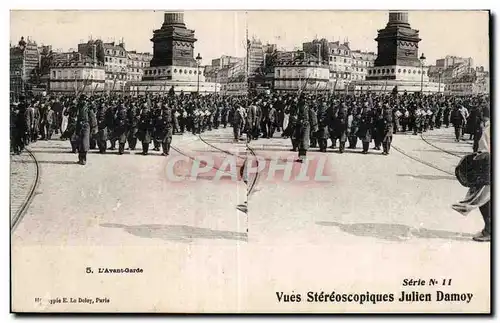 Carte Stereoscopique - L Avant Garde - Julien Damoy - Cartes postales