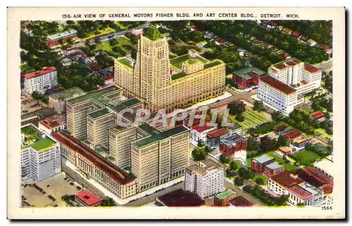 Cartes postales Air View of General Motors Fisher Bldg And Art Center Bldg Detroit Mich