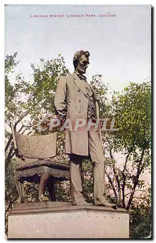 Cartes postales Lincoln Statue Lincoln Park Chicago