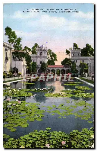 Ansichtskarte AK Lily pond and house of hospitality Balboa Park San Diego California