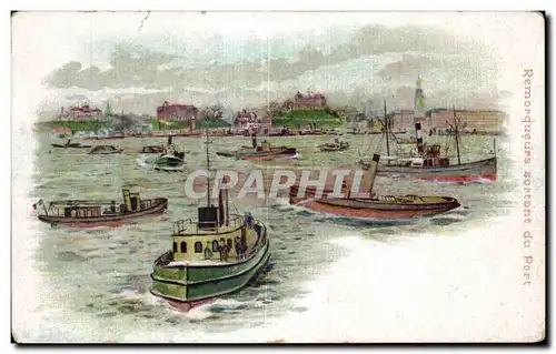 Cartes postales Bateau Remorqeurs sortant du Port