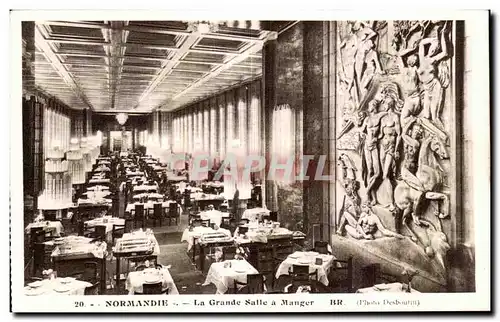 Ansichtskarte AK Bateau Normandie La Grande Salle a Manger Paquebot