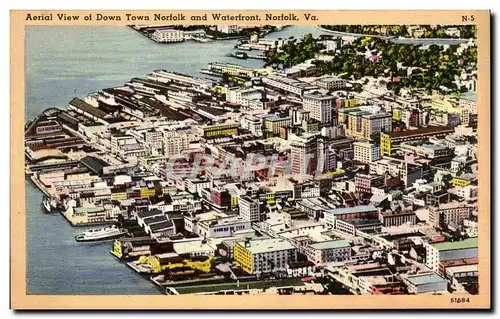 Cartes postales Aerial View of Down Town Nortolk and Waterfront Nortolk Va