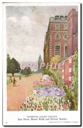 Cartes postales Hampton Court Palace East Front Broad Walk and Border