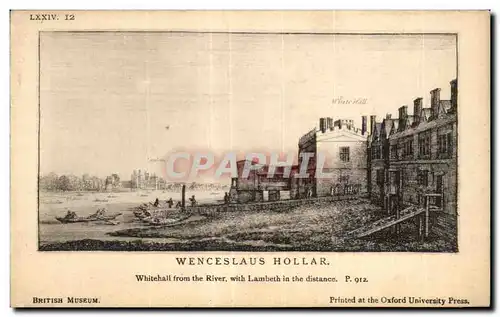 Ansichtskarte AK Wenceslaus Hollar whitehall from the river Lambeth in the distance