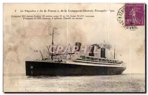 Cartes postales Bateau Le Paquebot de la Compagnie generale Transatlantique