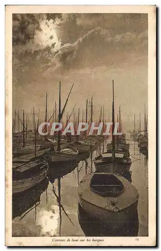 Cartes postales Bateau Carresses de lune sur les barque