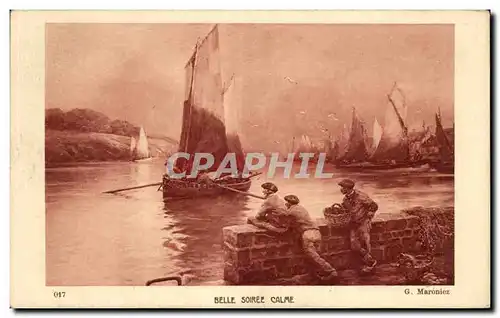 Cartes postales Bateau Belle Soiree Calme