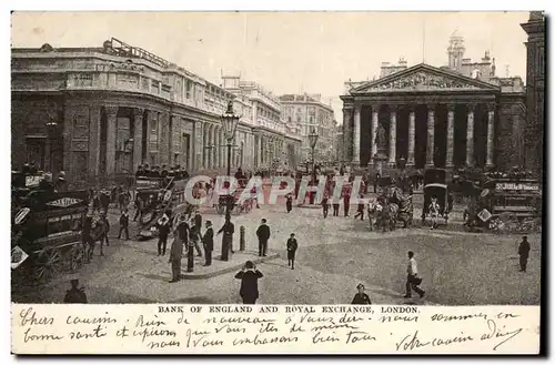 Cartes postales Bank of England and Royal Exchange London