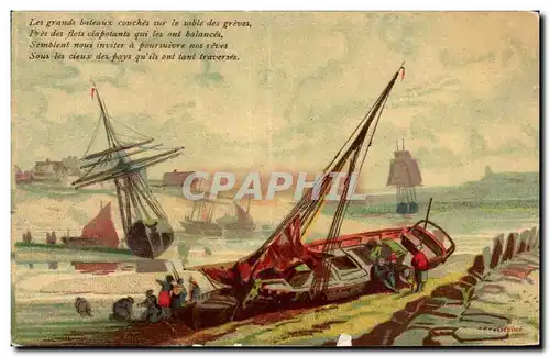 Ansichtskarte AK Bateau Les grands bateaux couches sur le sables des greves