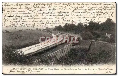 Cartes postales Marist Brother s College Grove Ferry Train Vue sur la Stour et la ligne de cheminde fer