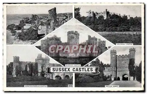 Cartes postales Sussex Castles Chatea Hastings Arundel Herstmonceux Battle Abbey