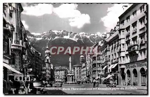Cartes postales Innsbruck Maria Theresienstrasse mit Annasaule gegen due Nordkette