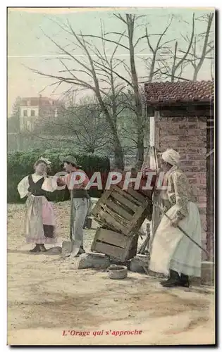 Ansichtskarte AK L Orage qui s approche Folklore Costume