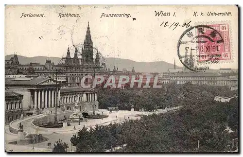 Cartes postales Rathhaus Franzensring Wien I K K Universitat