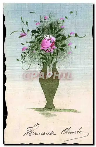 Cartes postales Fantaisie Fleurs Heureux Annee