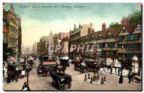 Ansichtskarte AK London Holborn Bars showing old houses