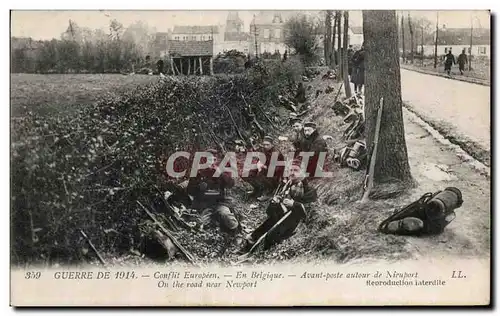 Cartes postales Guerre De Conflit Europeen En Balgique Avant poste autour de Nieuport Militaria