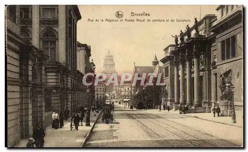 Ansichtskarte AK Bruxelles Rue de la Regence et musee Royal de pienture et de Sculpture