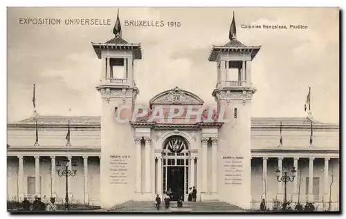 Cartes postales Exposition Universelle Bruxelles Colonies francaises pavillon