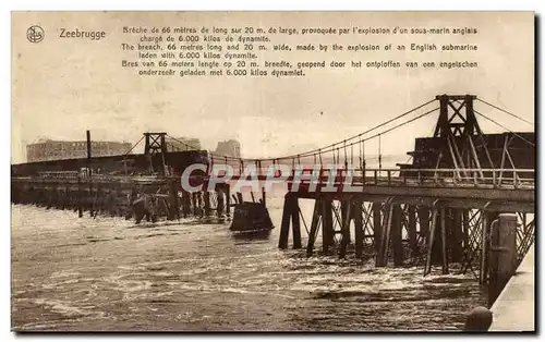 Cartes postales Zeebrugge Breche de metres de long sur