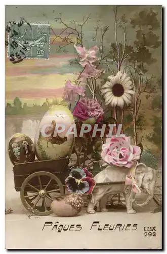 Cartes postales Fantaisie Fleurs Paques Easter