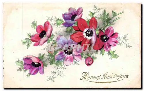 Cartes postales Fantaisie Fleurs Anniversaire