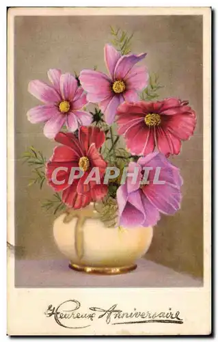 Cartes postales Fantaisie Fleurs Anniversaire