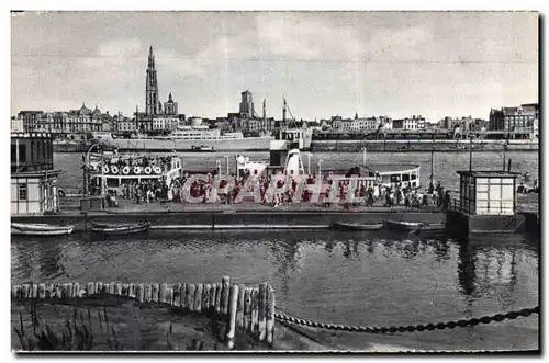 Cartes postales Antwerpen Linker oever met zicht op de Scheide Anvers Rive gauche avec vue