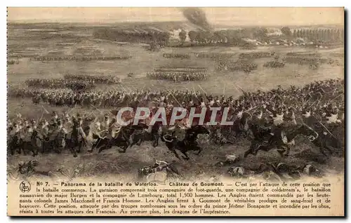 Cartes postales Panorama de la bataille de Waterloo Chateau de Goumont Napoleon