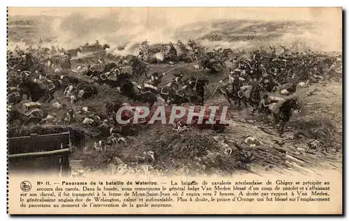 Cartes postales Panorama de la bataille de Waterloo La brigade de cavalerie Napoleon