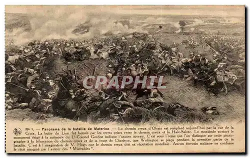 Cartes postales Panorama de la bataille de Waterloo Le chemin creux d Ohain est Napoleon