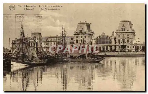 Cartes postales Ostende La Gare maritime The Sea Station Bateau