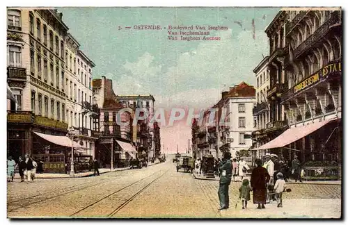 Cartes postales Ostende Boulevard Van Iseghem Van