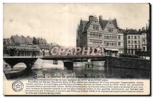 Cartes postales Gand Entre le Pont aux Herbes et le marche au foin